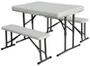 Stansport Plastic White 26 in. Rectangle Foldable Picnic Table Set