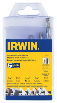 Irwin  Carbide Tipped  Percussion Drill Bit Set  5 pc.