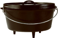 Camping Dutch Oven, With Feet, Seasoned Cast Iron, 8-Qts.