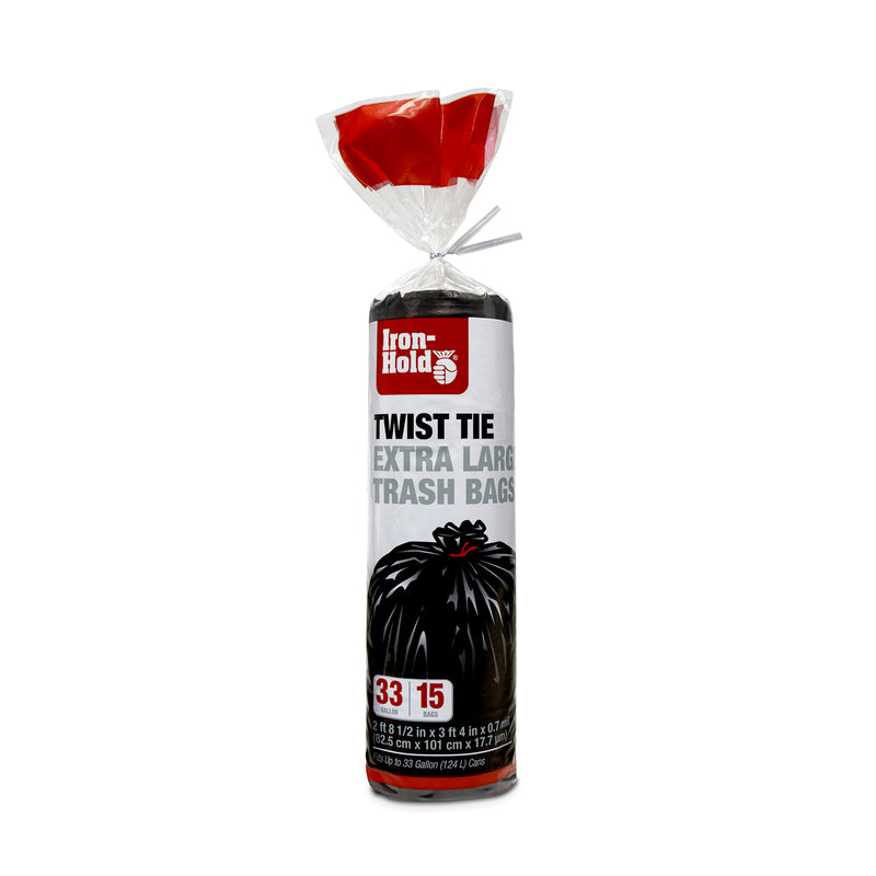 Iron-Hold 55 Gal Contractor Bags Wing Ties 15 Pk