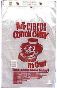 Gold Medal 18 in. H X 12 in. L Polypropylene Printed Cotton Candy Bags 100 pk