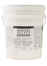 Specialty Interior/Exterior Block Filler, White, 5-Gallons