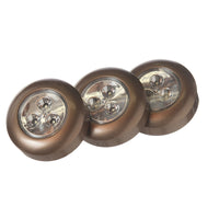 Fulcrum  LIGHT IT  Bronze  Battery Powered  LED  Puck Light  3 pk