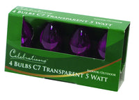 Celebrations Transparent C7 Incandescent Replacement Bulb Pink 4 lights (Pack of 10)