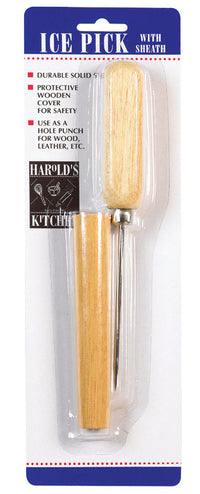 Harold's Kitchen Natural/Silver Steel/Wood Ice Pick