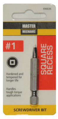 #1 Square Recessed Screwdriver Bit, 2-In. (Pack of 6)