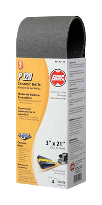 Shopsmith 21 in. L X 3 in. W Ceramic Sanding Belt 120 Grit Fine 4 pc