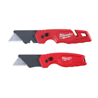 Milwaukee  Fastback  6-1/2 in. Press and Flip  Utility Knife Set  Red  2 pk