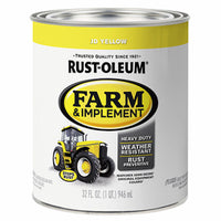 Farm Equipment Enamel Paint, JD Yellow, 1-Qt.