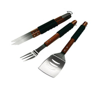 Grill Mark  Stainless Steel  Brown/Silver  Grill Tool Set  3 pc.