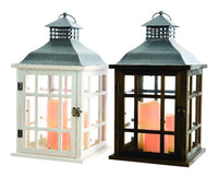 Decoris  LED Lantern  Christmas Decoration  Brown/Gray  Wood  1 pk