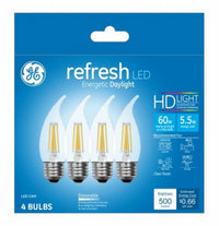 GE Lighting 43256 5.5 Watt E26 CAM Clear Daylight LED Dimmable Refresh HD Light Bulbs 4 Count