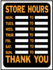 Hy-Ko English Store Hours Sign Plastic 12 in. H x 9 in. W (Pack of 10)