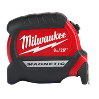 Milwaukee 26 ft. L x 2 in. W Compact Magnetic Tape Measure Black/Red 1 pk