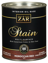 Zar 51712 1 Quart Moroccan Red Interior Oil Base Stain