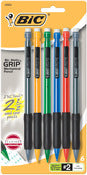 Bic Mpgp61-Black .7mm Matic Grip Mechanical Pencil Assorted Colors (Pack of 6)