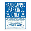 "Handicapped Parking Only" Sign, Blue & White Plastic, 19 x 15-In.