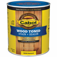 Cabot Transparent 19200 Natural Oil-Based Natural Oil/Waterborne Hybrid Deck and Siding Stain 1 qt. (Pack of 4)