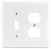 Leviton White 2 gang Nylon Duplex/Toggle Wall Plate 1 pk