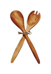 Pacific Merchants  1-3/4 in. W x 12 in. L Brown  Acacia Wood  Fork and Spoon Serving Set