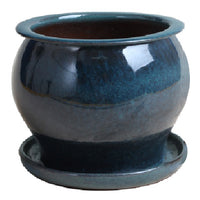 Studio Planter, Aqua Blue Ceramic, 4-In. (Pack of 8)