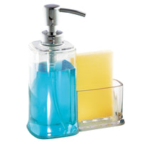 iDesign Vella Clear Plastic Soap Pump And Side Caddy