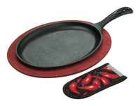 Lodge Cast Iron Fajita Set 5.5 in. 2 pt Black