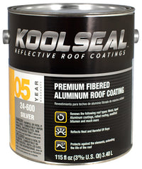 Kool Seal Premium Silver Fibered Aluminum Roof Coating 1 gal (Pack of 4)