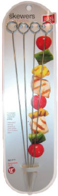 4-Pack 12-Inch Chrome-Plated Flat Skewers