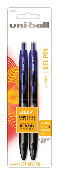 Uni-ball 307 Blue Retractable Gel Pen (Pack of 6)