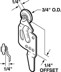 Prime-Line  3/4 in. Dia. x 1/4 in. L Mill  Nylon/Steel  Wardrobe Door Roller Assembly  2 pk