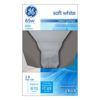 GE 65 watts BR30 Incandescent Bulb 610 lumens Soft White Spotlight 1 pk