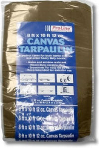 Canvas Tarp, Tan/Brown, 8 x 10-Ft., 12-oz.