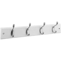 National Hardware  18 in. L Satin Nickel  White  Wood  Hook Rack  1 pk