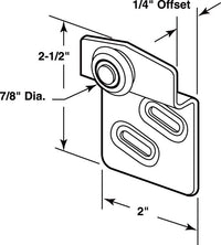 Prime-Line  7/8 in. Dia. x 2.0 in. L Mill  Plastic/Steel  Roller Assembly  2 pk