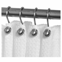 Zenna Home Brushed Nickel Metal Decorative Ball Shower Curtain Rings 12 Pk