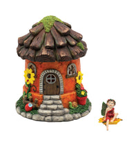 Alpine Polyresin Multi-color 9.5 in. Fairy House Garden Statue