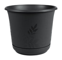 Bloem Freesia 15 in. H X 16 in. W Plastic Flower Pot Black