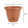 Bloem Lucca Terracotta Plastic Self-Watering Planter 10 in.