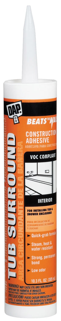 Dap 27420 10.3 Oz Clr VOC Tub Surround & Shower Wall Construction Adh                                                                                 