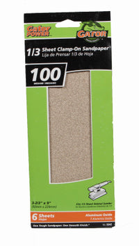 Sanding Sheets, Aluminum Oxide, 100-Grit, 3-2/3 x 9-In., 6-Pk.