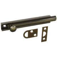 Surface Bolt, Antique Brass, 4-In.