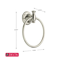 Delta  Meridian  Satin Nickel  Towel Ring  Die Cast Zinc