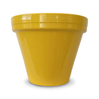 Flower Pot, Yellow Ceramic, 4.5 x 3.75-In. (Pack of 16)