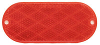 Trailer Reflector, Self Adhesive, Red Oval, 4-3/8 x 1-7/8-In.