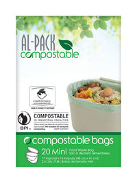 Al-Pack Compostable 2.6 gal Compost Bags Flat Top 20 pk