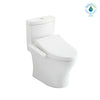 TOTO® WASHLET®+ Aquia® IV 1G® Two-Piece Elongated Universal Height Dual Flush 1.28 and 0.8 GPF Toilet and WASHLET C2 Bidet Seat, Cotton White - MW4463074CUMFG#01