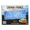 Crown Prince Brisling Sardines In Spring Water - Case of 12 - 3.75 oz.