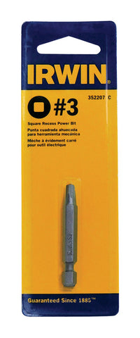 Irwin Square Recess #3 X 2 in. L Power Bit Steel 1 pc