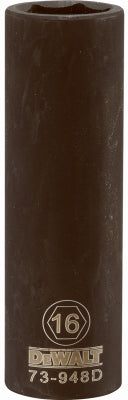 Metric Deep Impact Socket, 6-Point, Black Oxide, 1/2-In. Drive, 16mm